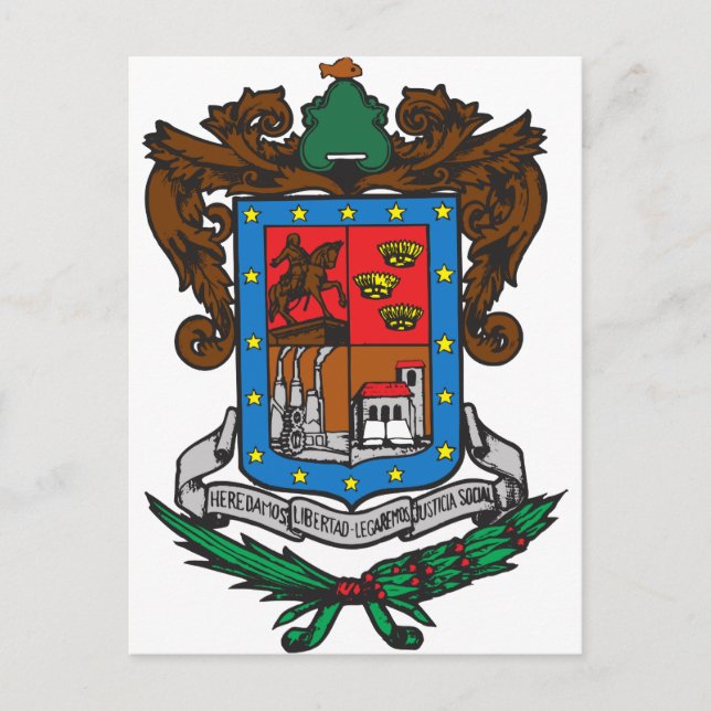 Wappen Michoacan Offiziell Mexico Symbol Logo Postkarte (Vorderseite)