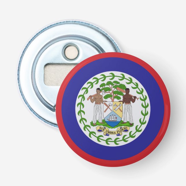 Wappen mit Flagge von Belize Flaschenöffner (Vorderseite)