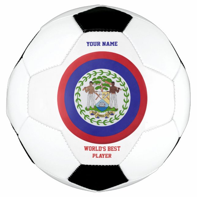 Wappen mit Flagge von Belize Fußball (Vorderseite)