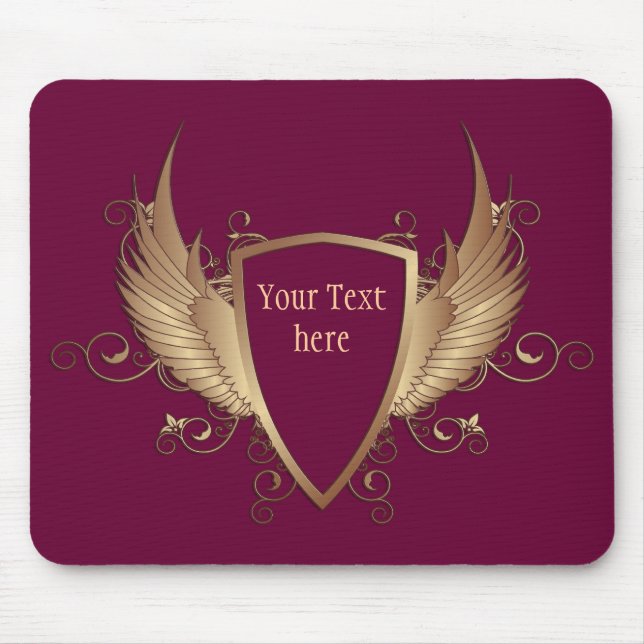 WAPPEN mit WINGS + Text Mousepad (Vorne)