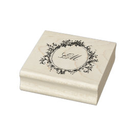 Wappen Monogram Viktorianisch Botanisches Hochzeit Gummistempel