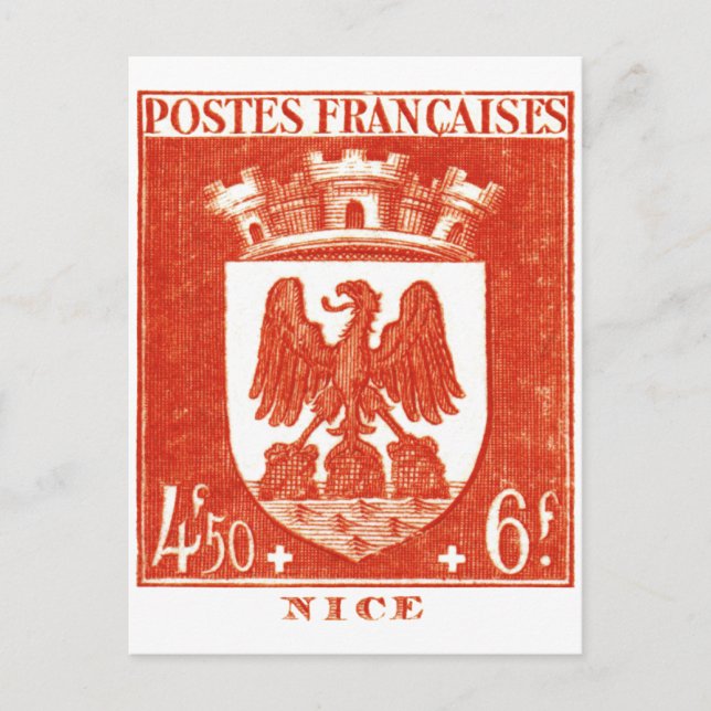 Wappen, Nizza, Frankreich Postkarte (Vorderseite)