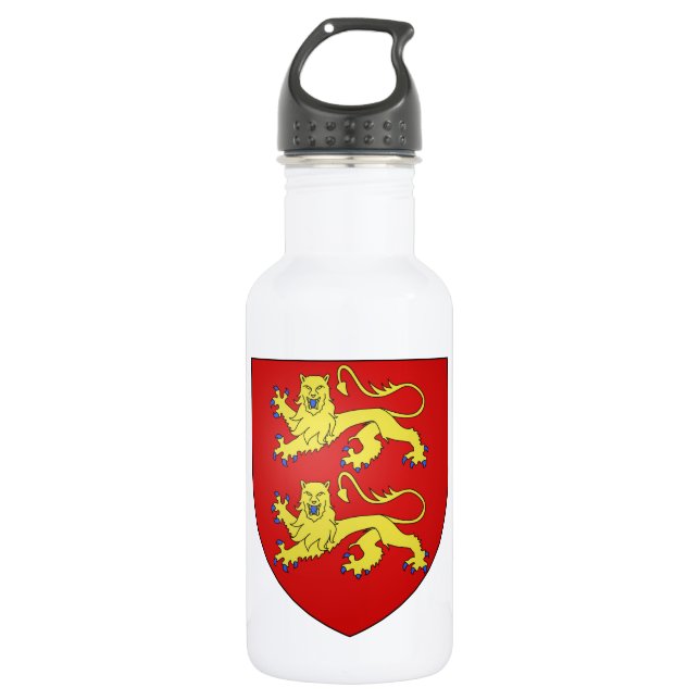Wappen Normandies (Frankreich) Edelstahlflasche (Vorderseite)
