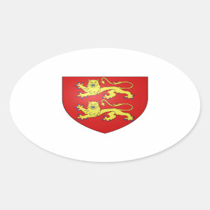 Wappen Normandies (Frankreich) Ovaler Aufkleber