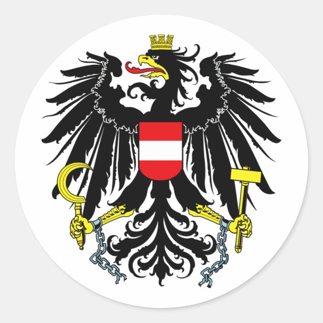 Wappen Österreichs Runder Aufkleber (Vorderseite)
