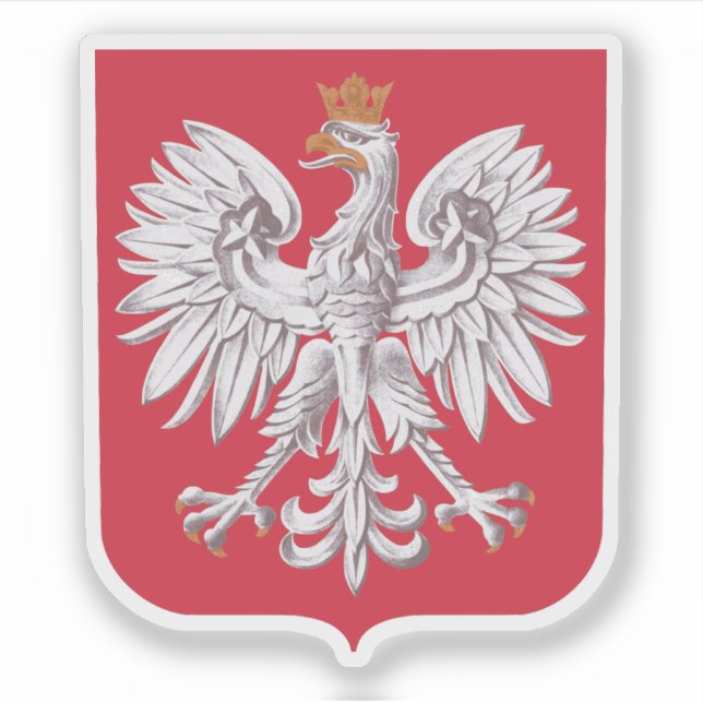 Wappen Polens - v3 Aufkleber (Vorderseite)