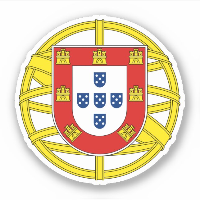 Wappen Portugals (weniger Kakao) Aufkleber (Vorderseite)