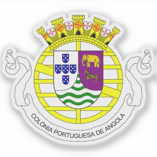 Wappen portugiesischen Angolas (1935-1951) Aufkleber (Vorderseite)