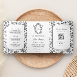 Wappen QR Code Wedding Dreifach Gefaltete Einladung