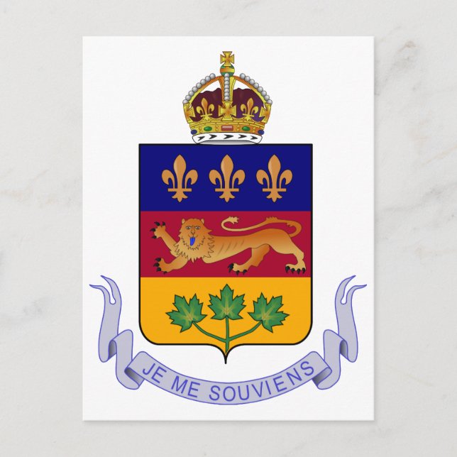 Wappen Québec Offiziell Kanada Heraldry Logo Postkarte (Vorderseite)
