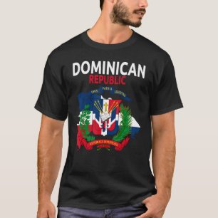 Wappen-Republica Dominicana & Dominikanische Flagg T-Shirt