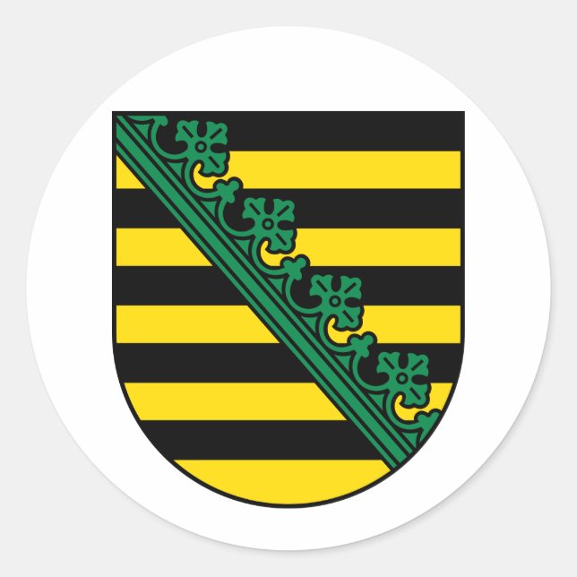 Wappen Sachsens (Sachsen), DEUTSCHE Aufkleber (Vorderseite)