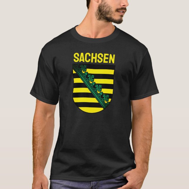 Wappen Sachsens (Sachsen), DEUTSCHER T - Shirt (Vorderseite)