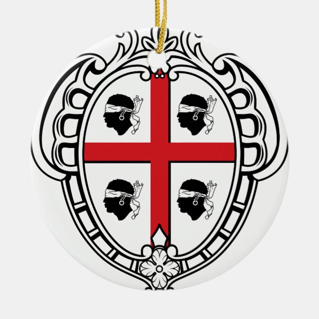 Wappen Sardiniens (Italien) Keramik Ornament (Vorne)