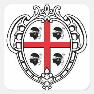 Wappen Sardiniens (Italien) Quadratischer Aufkleber