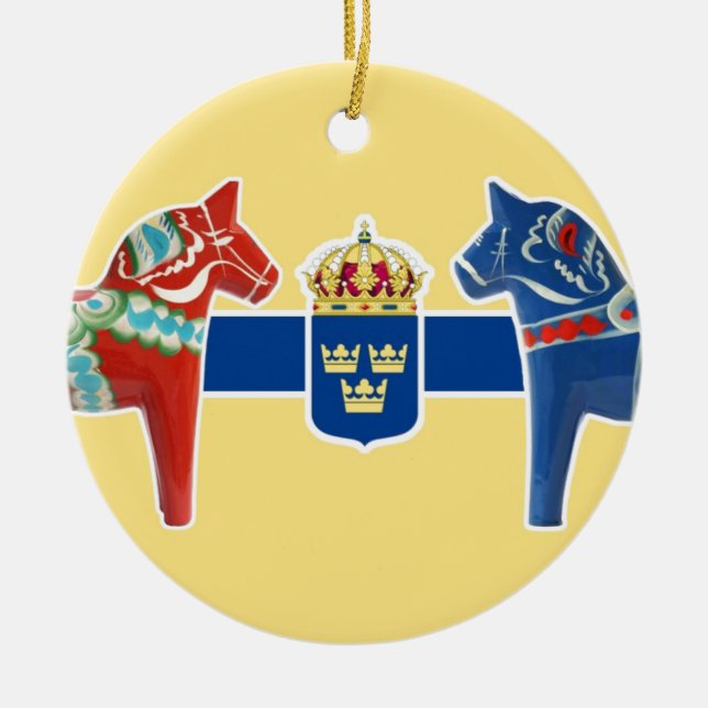 Wappen Schwedens Dala Keramikornament (Vorne)