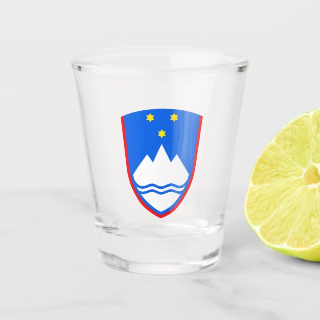 Wappen Sloweniens Schnapsglas (Vorderseite)