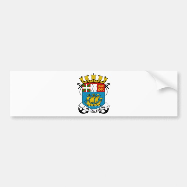 Wappen St. Pierre und Miquelon (Frankreich) Autoaufkleber (Vorne)