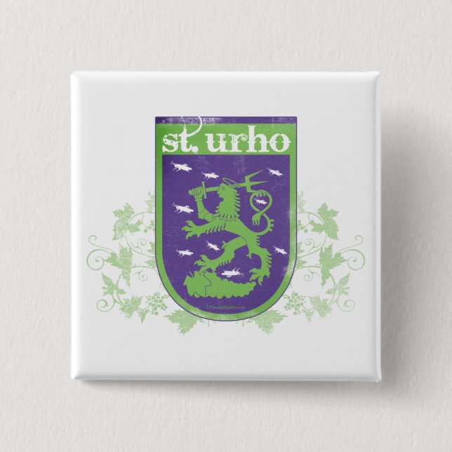 Wappen St. Urho - Knopf Button (Vorderseite)