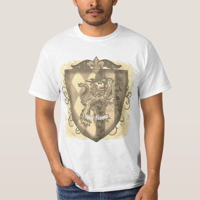 Wappen Streifen Schild Nachname T-Shirt (Vorderseite)