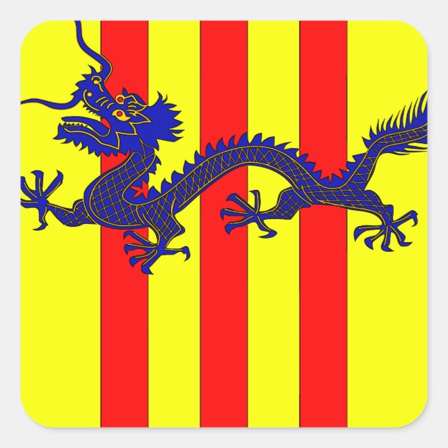 Wappen Südvietnams (1954 - 1955) Quadratischer Aufkleber (Vorderseite)