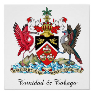 Wappen Trinidads Tobago Poster