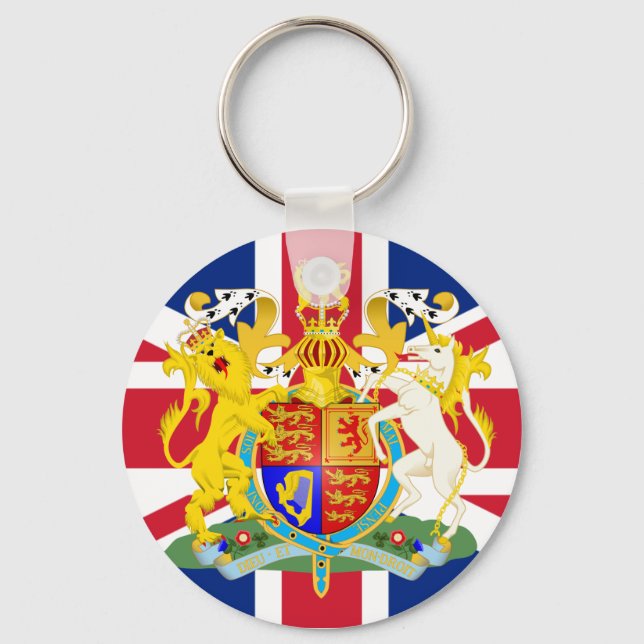 Wappen und Flagge im Vereinigten Königreich Schlüsselanhänger (Vorderseite)