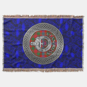 Wappen und Tartan-Knoten des Clan Ross Decke