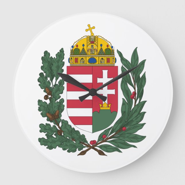 Wappen Ungarn Budapest Geschenke Große Wanduhr (Vorderseite)