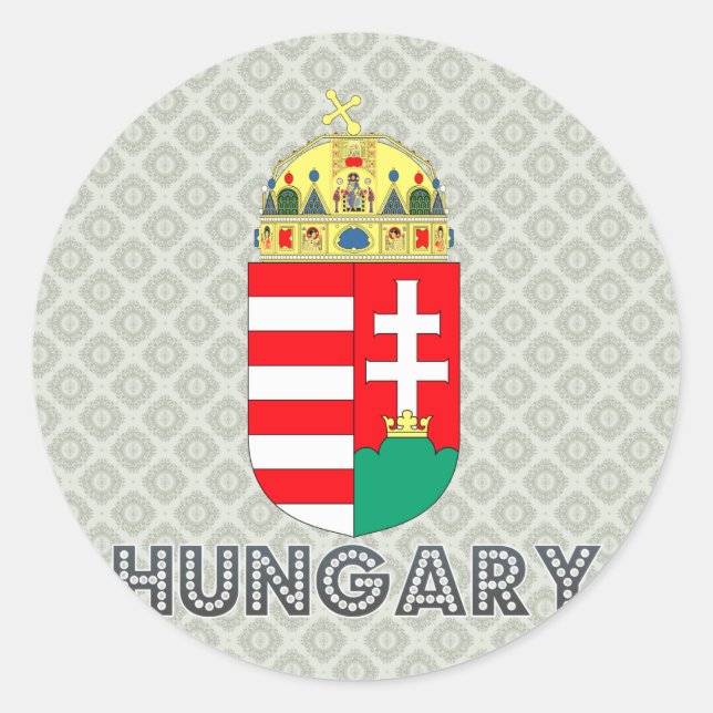 Wappen Ungarns Runder Aufkleber (Vorderseite)