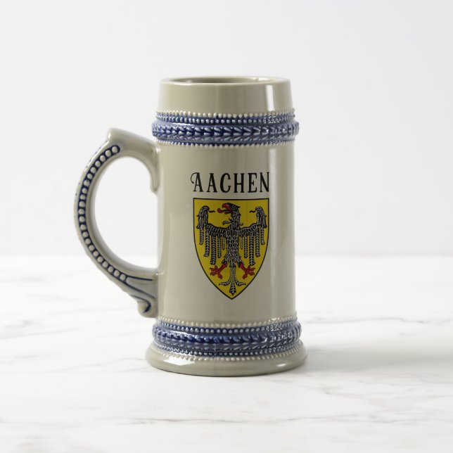 Wappen von Aachen, Deutschland Bierglas (Links)