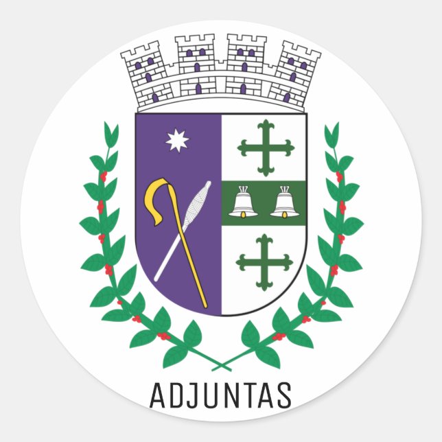 Wappen von Adjuntas, Puerto Rico Runder Aufkleber (Vorderseite)