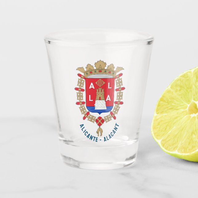 Wappen von Alicante - Alacant, Spanien Schnapsglas (Vorderseite)
