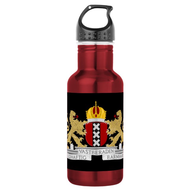 Wappen von Amsterdam Edelstahlflasche (Vorderseite)
