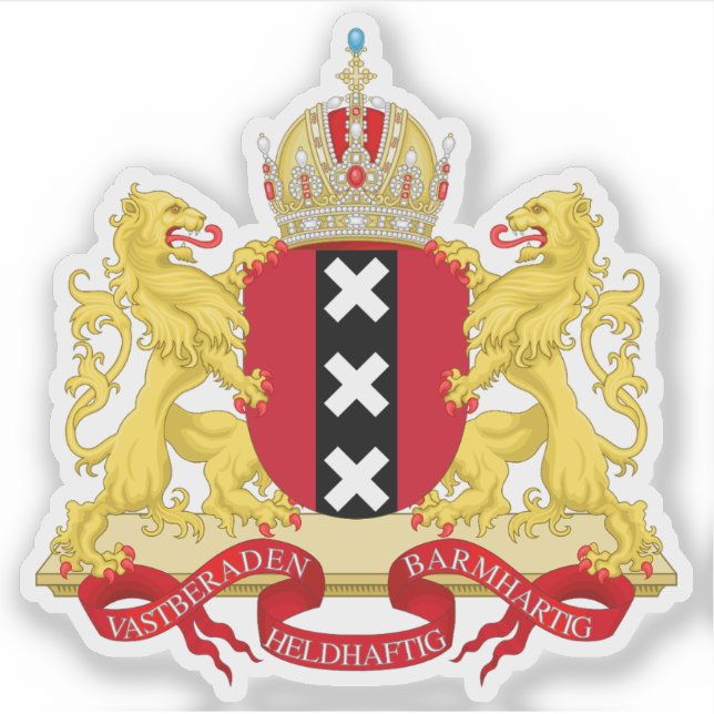 Wappen von Amsterdam, Niederlande Aufkleber (Vorderseite)