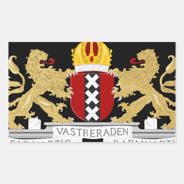 Wappen von Amsterdam Rechteckiger Aufkleber (Vorderseite)