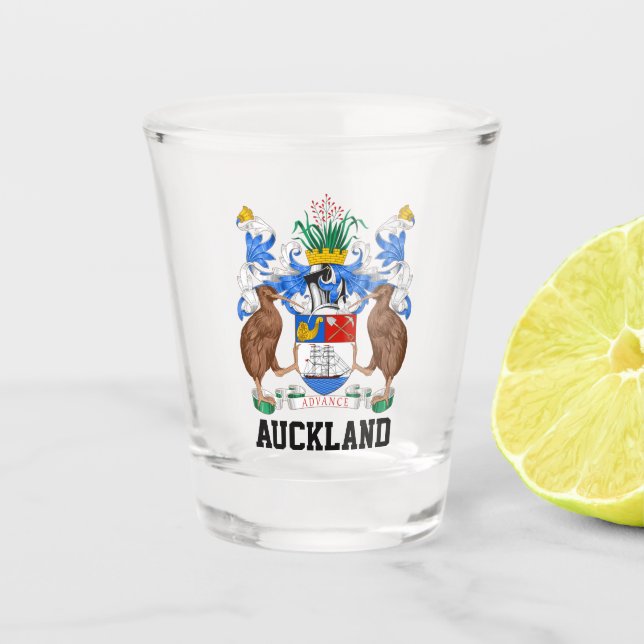 Wappen von Auckland, NZ Schnapsglas (Vorderseite)