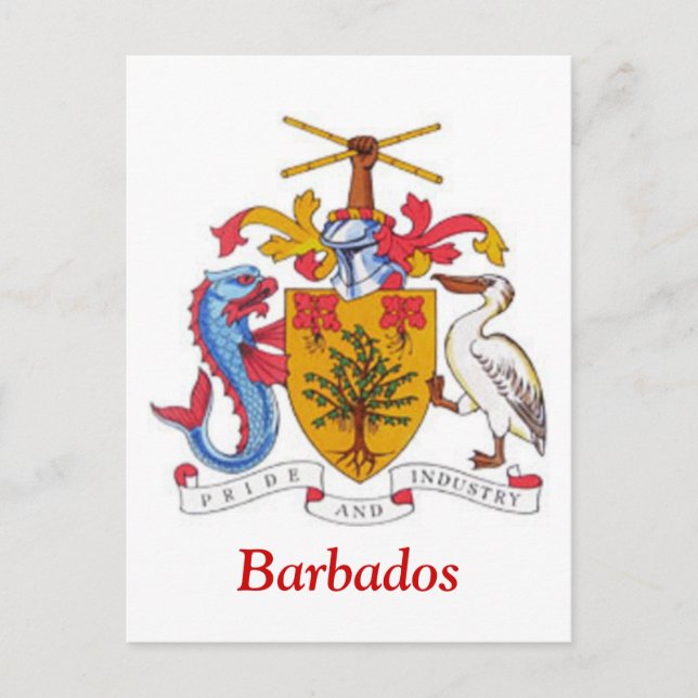 Wappen von Barbados Postkarte (Vorderseite)