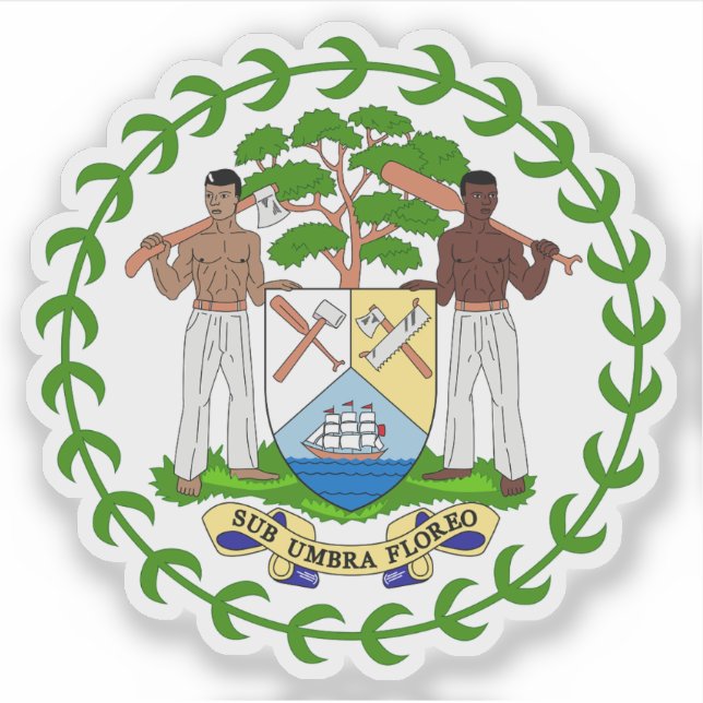 Wappen von Belize Aufkleber (Vorderseite)