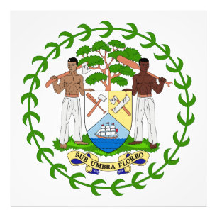 Wappen von Belize Land Wappenschild Symbol Emblem Fotodruck