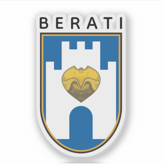 Wappen von Berat, Albanien Aufkleber (Vorderseite)