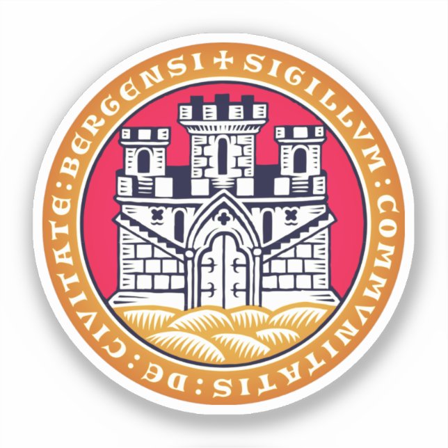 Wappen von Bergen, Norwegen Aufkleber (Vorderseite)