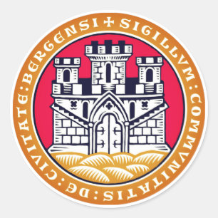 Wappen von Bergen, Norwegen Runder Aufkleber