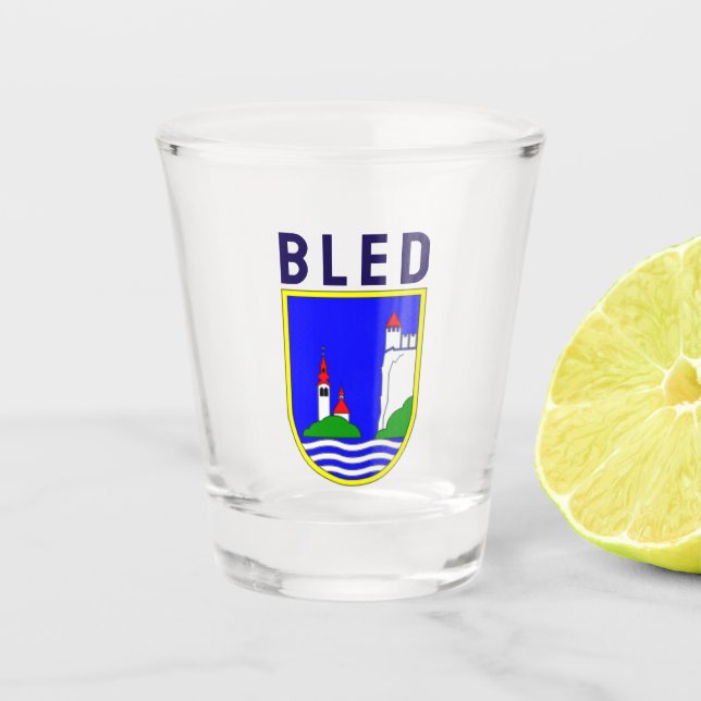 Wappen von Bled, Slowenien Schnapsglas (Vorderseite)