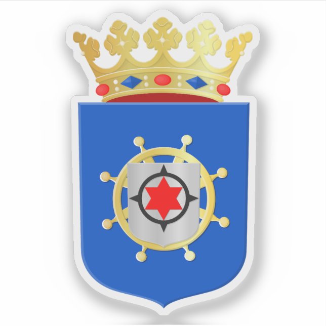 Wappen von Bonaire, Insel der niederländischen Kar Aufkleber (Vorderseite)