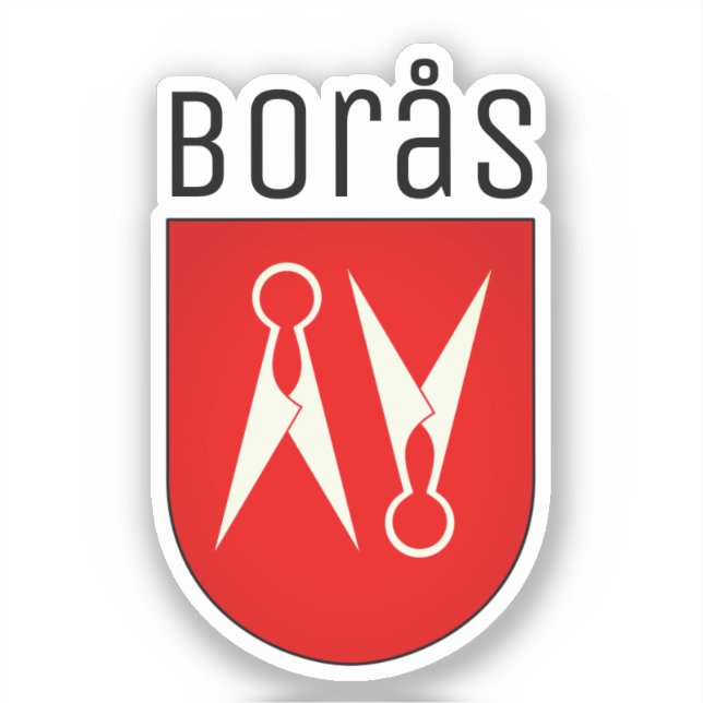 Wappen von Borås, Schweden Aufkleber (Vorderseite)