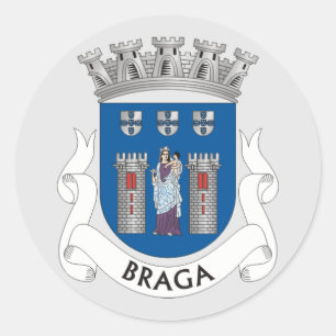 Wappen von Braga, Portugal Runder Aufkleber