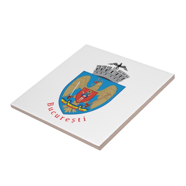 Wappen von Bukarest, Rumänien Fliese (Seite)