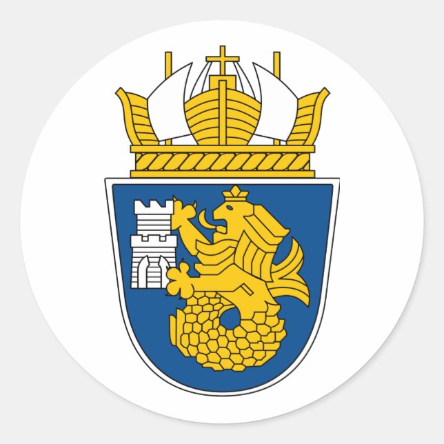 Wappen von Burgas, Bulgarien Runder Aufkleber (Vorderseite)