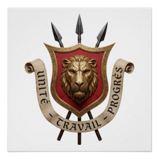 Wappen von Burundi Landesflagge Symbol Emblem Löwe Poster